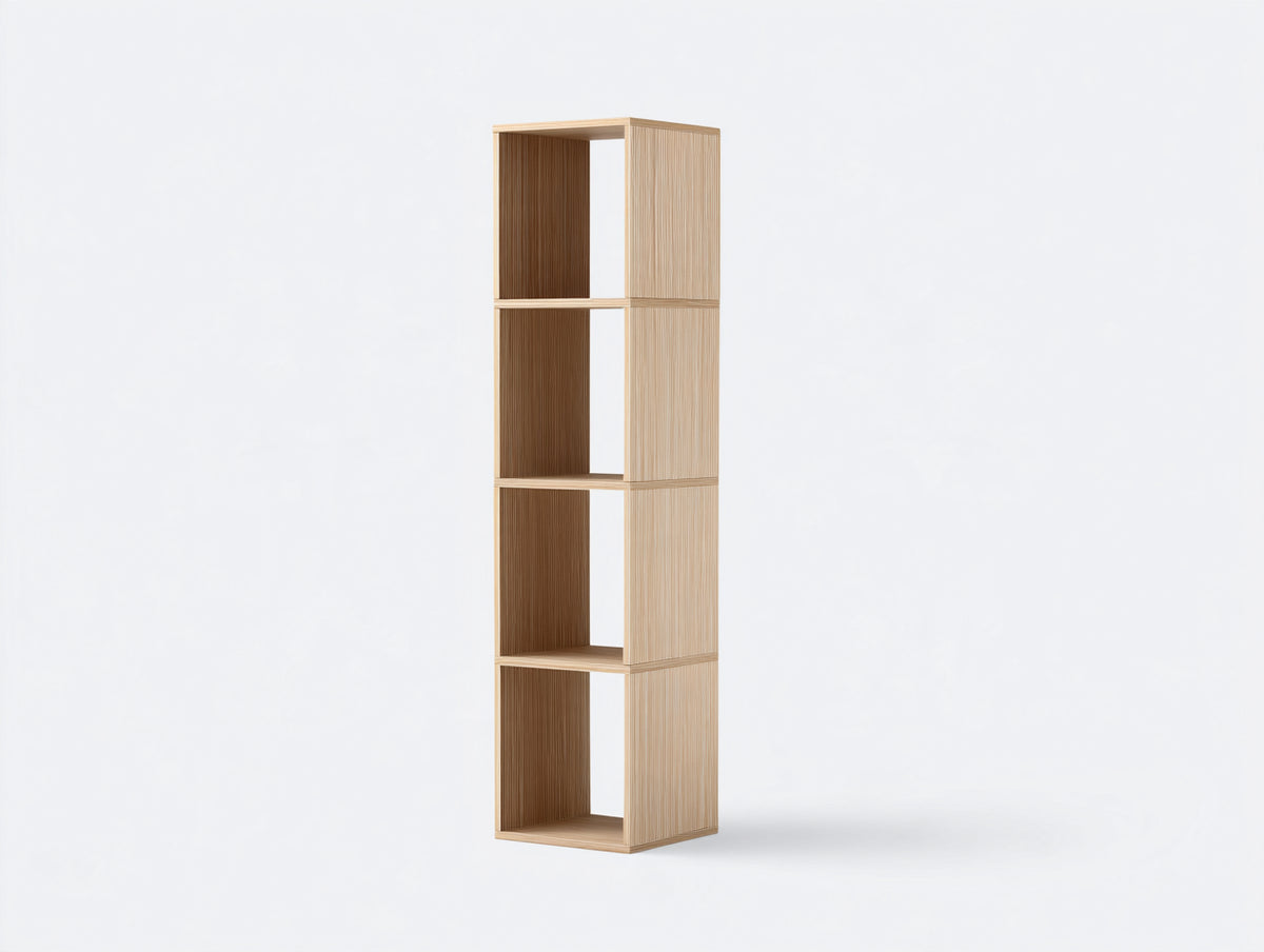 Estantería vertical con acabado efecto madera 42x35x168 cm - madera natural - diseño abierto y formato estrecho para almacenamiento
