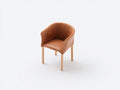 Silla de comedor tapizada efecto piel 58x60x82 cm - marrón coñac - diseño envolvente con patas de madera