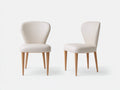Sillas de comedor tapizadas efecto piel 52x58x86 cm - blanco crema - diseño moderno con patas de madera