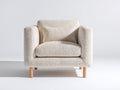 Sillón tapizado en tejido bouclé 82x78x78 cm - beige - asiento acolchado y brazos rectos de diseño moderno para salón